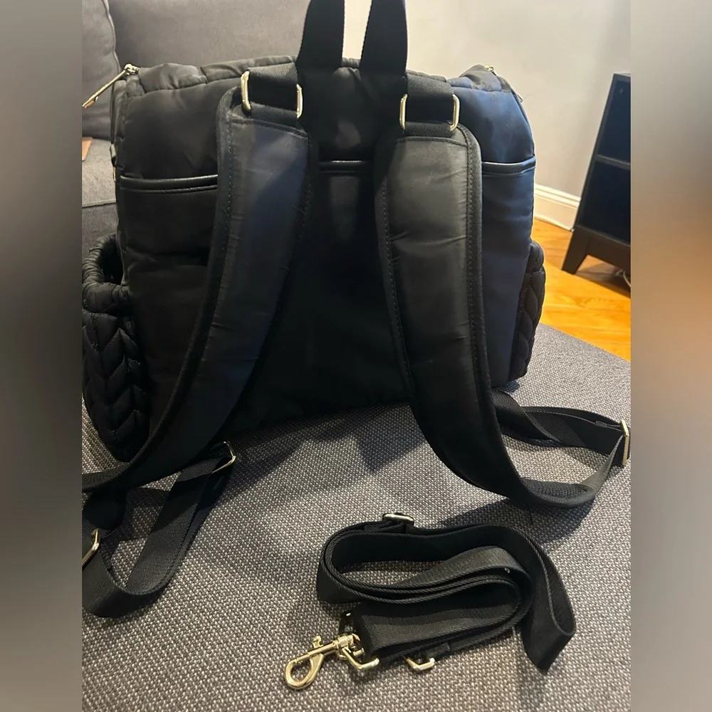 HAPP Levy Diaper Backpack Black | Large Travel Baby Bag with Multiple Pockets